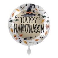 Palloncino con cappello da strega Happy Halloween 43 cm - Premioloon