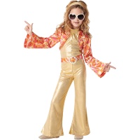 Costume stile disco dorato per bambina