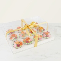 Scatola trasparente per cupcake con nastro 34 x 27 x 10 cm - PME