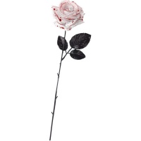 Fiore di rosa bianca con sangue 42 cm