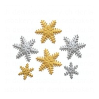 Decorazioni di zucchero fiocchi di neve oro e argento - Decora - 9 unità
