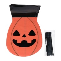 Confezione da 15 buste per dolcetti a forma di zucca - 23 x 15 cm