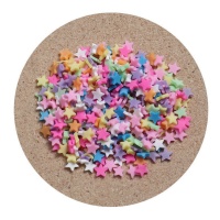 Bottoni decorativi stelline pastello da 0,5 cm