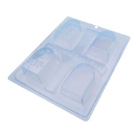 Stampo per due lapidi di cioccolato di 19 x 24 x 3 cm - 4 cavità