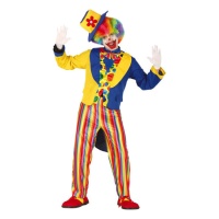 Costume clown con frac bicolore da uomo