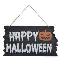 Poster Happy Halloween con zucca 34 x 19 cm