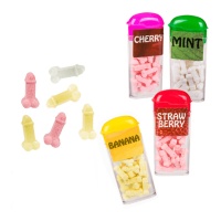 Caramelle assortite a forma di pene in scatolina da 18 gr - 1 unità