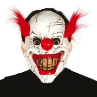 Terrificante maschera da clown con capelli