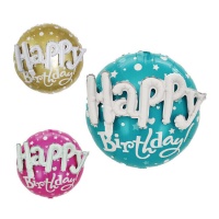 Palloncino Happy Birthday con scritta 3D 56 cm