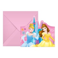 Inviti alle principesse Disney Cenerentola e Belle - 6 unità