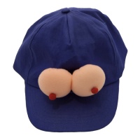 Cappello con tette blu