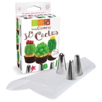 Kit sac a poche monouso con beccucci in acciaio per cactus - Scrapcooking - 6 unità