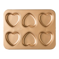 Stampo a cuore in metallo 34,5 x 26 x 2,5 cm - Decora - 6 cavità