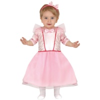 Costume da principessa rosa con papillon per neonati