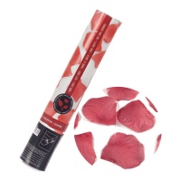 Cannone di coriandoli a petali rossi da 30 cm