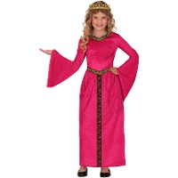 Costume da principessa medievale rosa per bambina