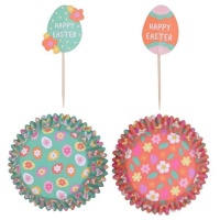 Capsule per cupcakes con picks per uova di Pasqua - PME - 24 pz.