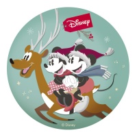 Cialda commestibile Topolino e Minnie Natale da 20 cm - Dekora