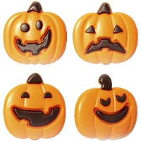 Figure a forma di zucca in cioccolato bianco da 3,7 cm - 90 pezzi