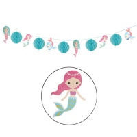 Ghirlanda di sirene con palline - 4 m