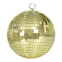 Palla da discoteca 30 cm oro effetto specchio