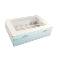 Scatola bianca per 24 mini cupcake - 33 x 25 x 7,5 cm - Sweetkolor