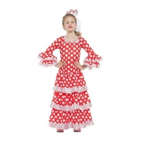 Costume da flamenco rosso e bianco per bambina