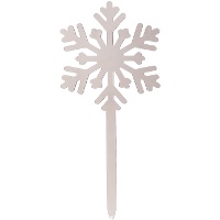 Topper di Fiocco di Neve argentato da 13 x 6 cm