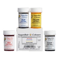 Set di coloranti in pasta colori concentrati - Sugarflair - 4 Unità