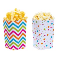 Scatola di popcorn con talpe e chevron - 6 pezzi.