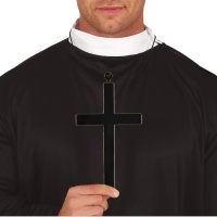 Croce cattolica nera da 22 cm
