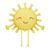Palloncino Sole Sorridente di 77 x 62 cm con gambe