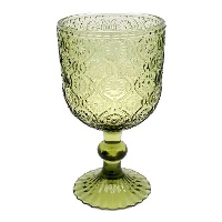 Coppa di 250 ml in vetro inciso verde
