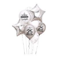 Palloncini assortiti 25° anniversario - 10 pz.