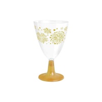 Calice di vino in plastica dorata da 220 ml - 3 unità