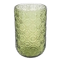 Bicchiere di 400 ml in vetro inciso verde