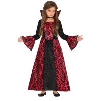 Costume da vampiro con stampa gotica per bambina