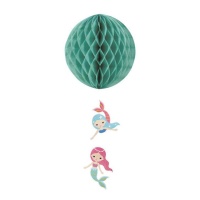Ciondolo a forma di palla da nido con sirene marine blu