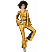 Costume discoteca oro e nero da donna