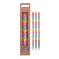 Candele lunghe multicolori 15,5 cm - PME - 6 pz.