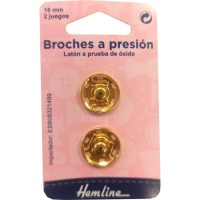 Bottoni a pressione placcati oro da 1,8 cm - Hemline - 2 paia