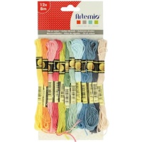 Set di fili di cotone in tonalità pastello 8 m - 12 pz.