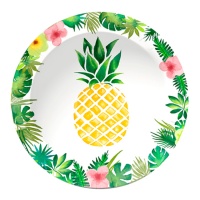 Piatti ananas hawaiani 23 cm - 8 pezzi.