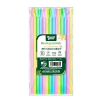 Cannucce di amido di mais colorate da 20,3 cm con cucchiaio - Honest Green - 100 pezzi