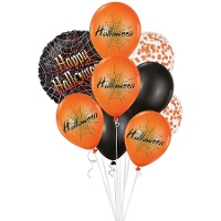 Mazzo di Happy Halloween con ragnatele - 9 pezzi