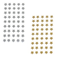 Etichette adesive stelline con glitter da 0,8 cm - 45 unità