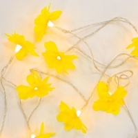 Catena luminosa 10 fiori gialli a led - 1,65 m