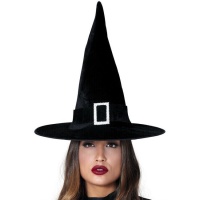Cappello classico da strega nero da donna con fibbia