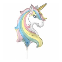 Palloncino testa unicorno pastello da 20 x 30 cm - 10 unità- Grabo