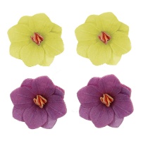 Ostie a fiore di ortensie viola e giallo da 3,7 cm - FunCakes - 18 unità